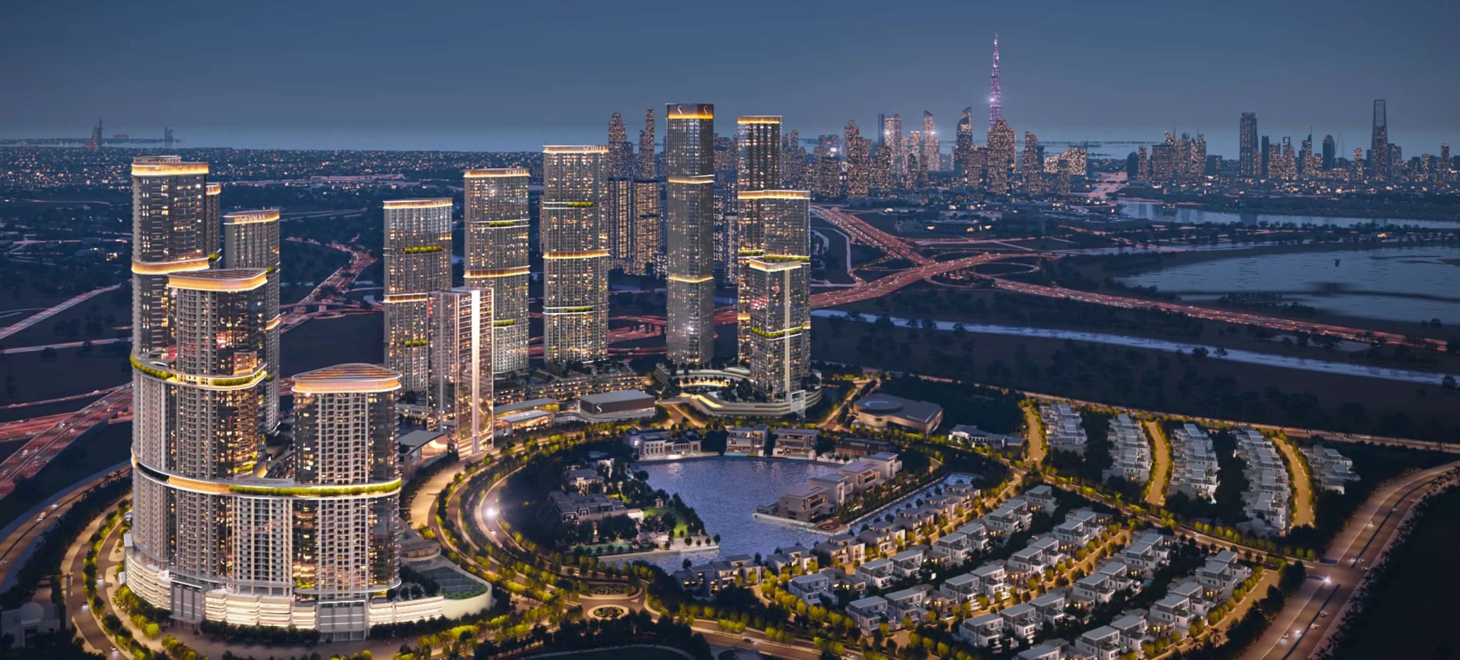 Sobha SeaHaven skyline waterfront towers in Dubai